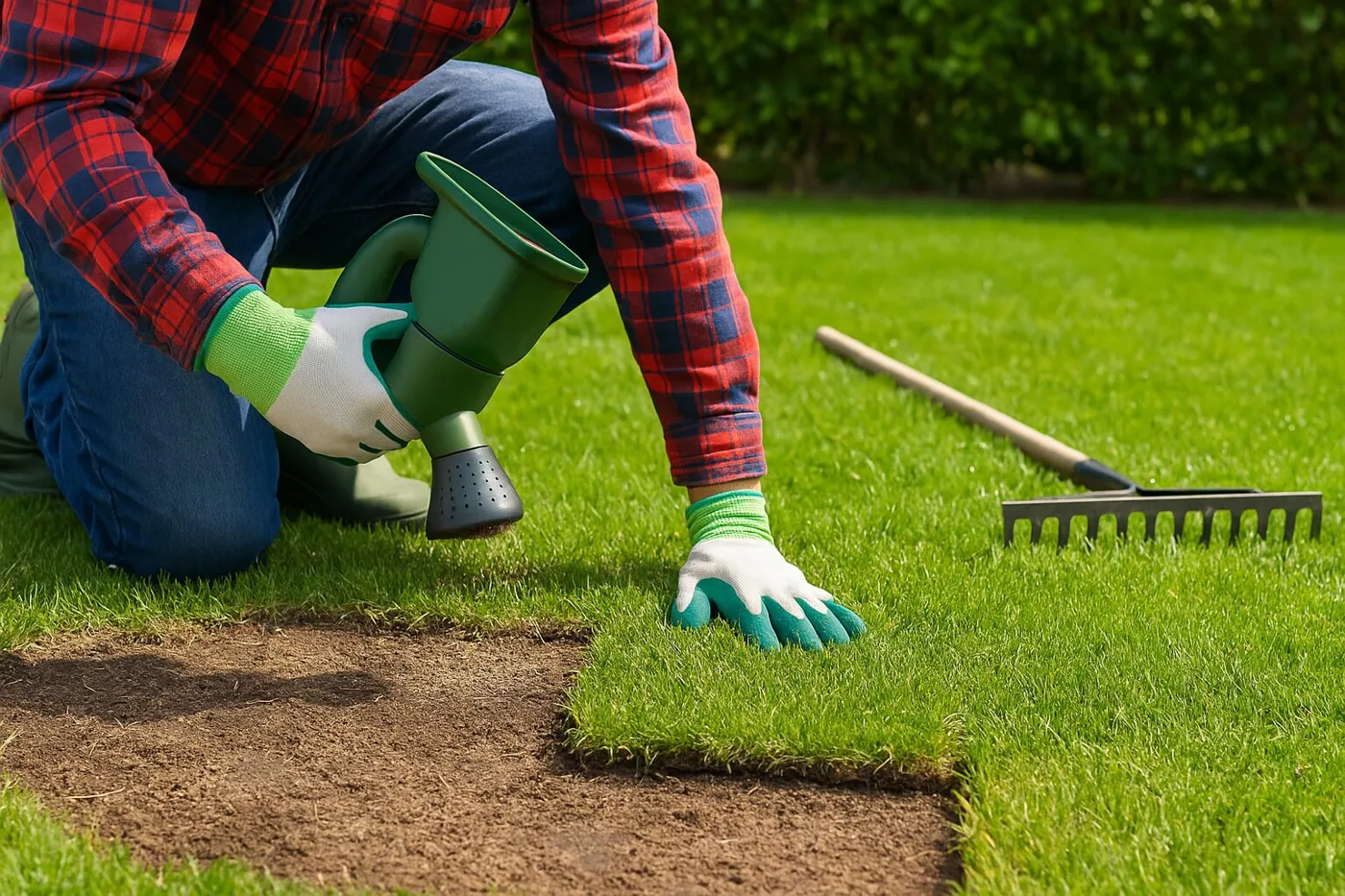 Wie kann man den Rasen im Garten wieder reparieren?